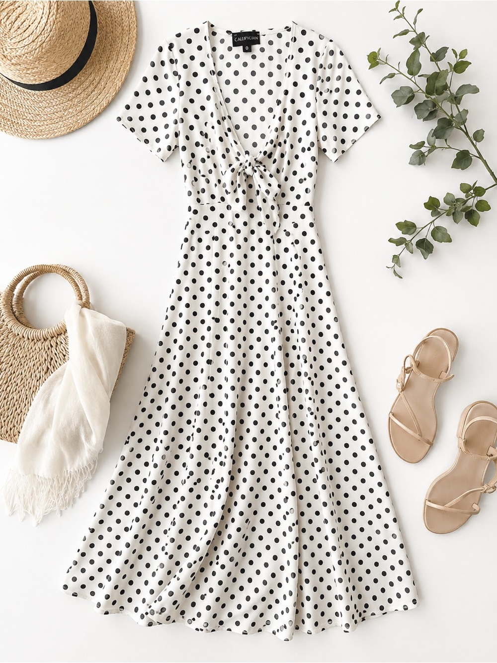 Callipygian Polka Dot Maxi Dress Women’s Size 0